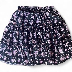 Floral Black and Pink Women's Skirt
